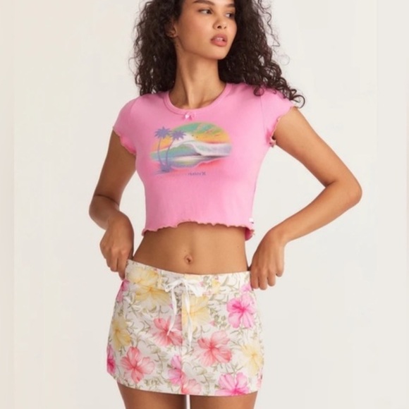 LoveShackFancy Dresses & Skirts - LoveShackFancy x Hurley Hibiscus Print Skirt
